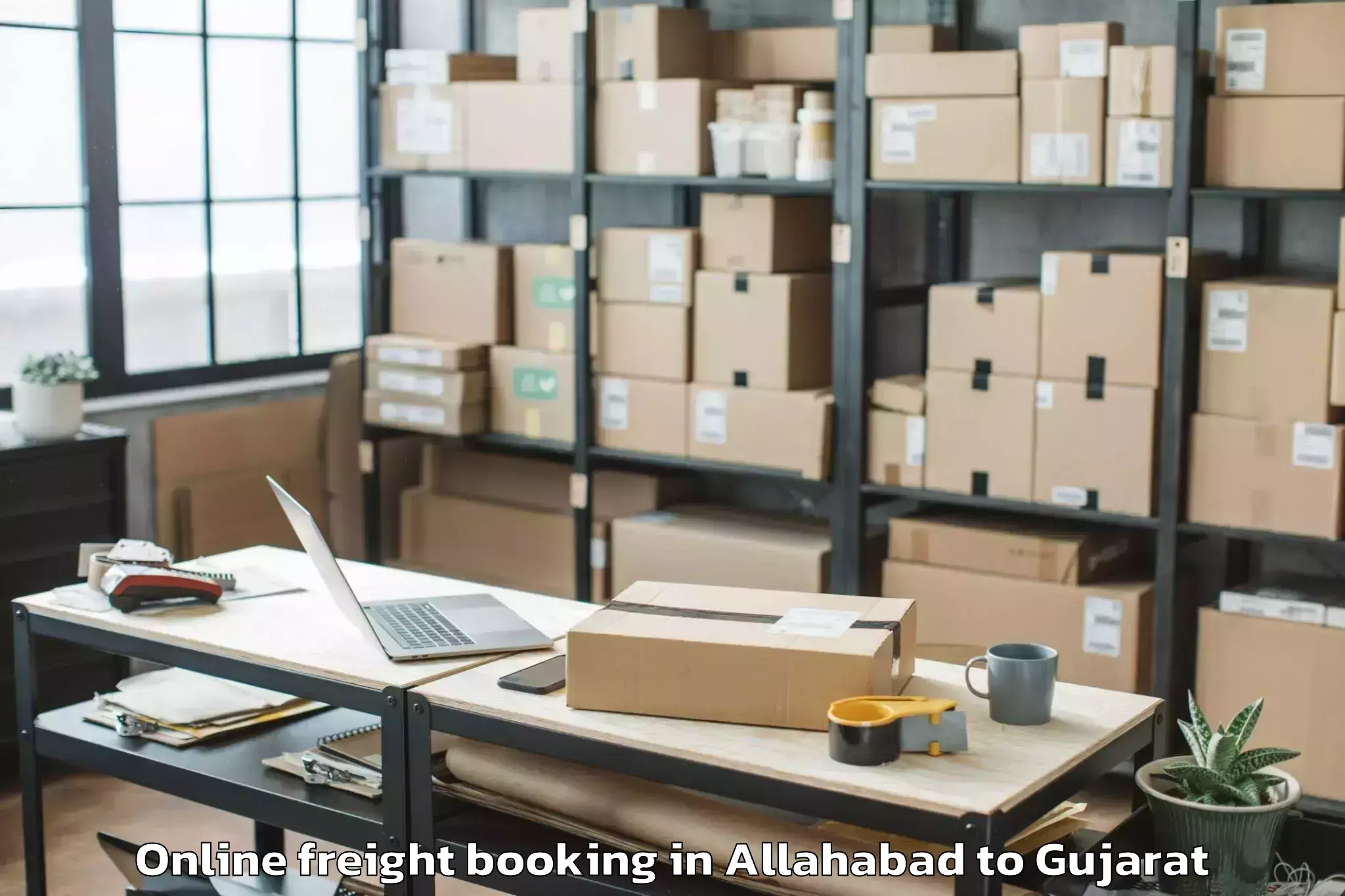 Trusted Allahabad to Jhagadia Online Freight Booking